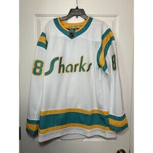 Size 52 Brent Burns #88 San Jose Sharks NHL Adidas Reverse Retro 2.0 Jersey NEW